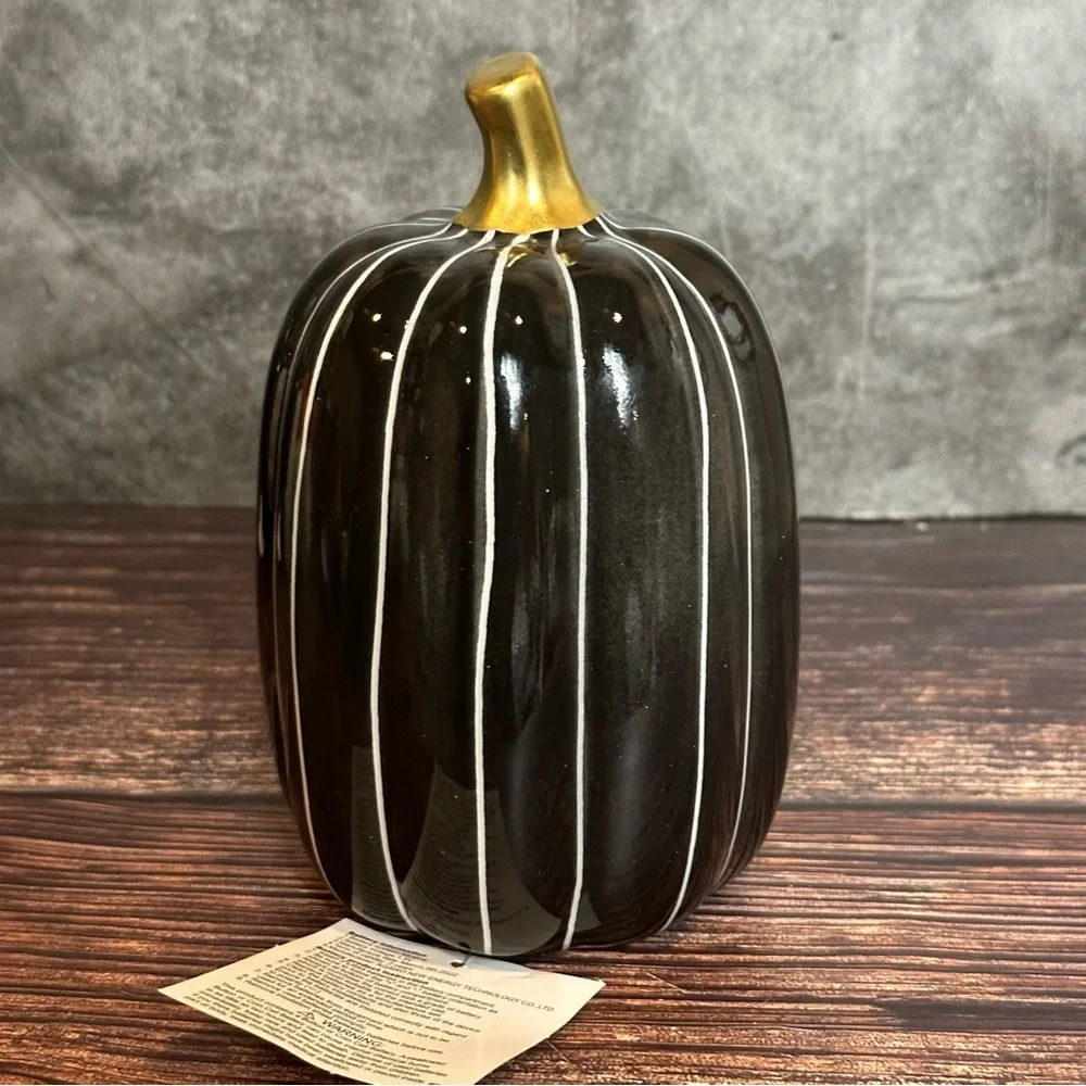 Set of 3 Target Bullseye Halloween 2022 Ceramic LED Light Up Pumpkins